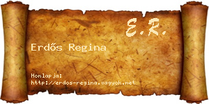 Erdős Regina névjegykártya